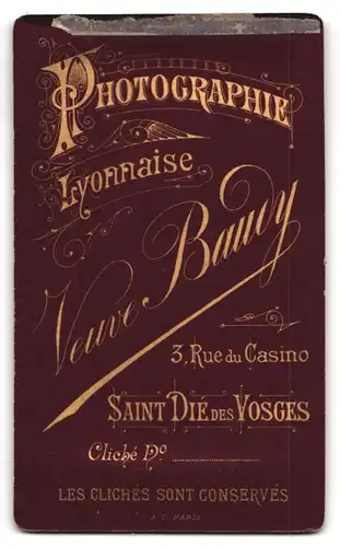 Fotografie Veuve Baudy, St. Dié, 3 Rue du Casino, Herr mit gestreifter Hose