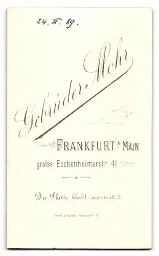 Fotografie Gebrüder Mohn, Frankfurt a. M., grosse Eschenheimerstr. 41, Frau im Kleid mit Halstuch