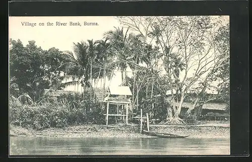 AK Burma, Village on the River Bank