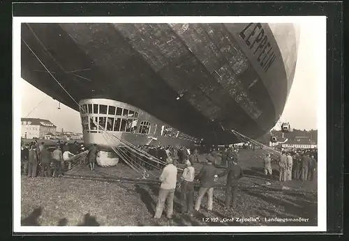 AK Luftschiff LZ 127 Graf Zeppelin, Landungsmanöver