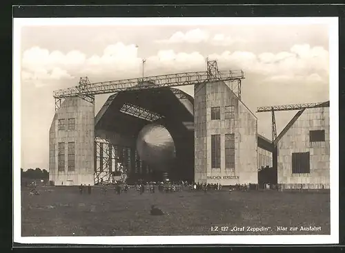 AK Luftschiff LZ 127 Graf Zeppelin, Klar zur Ausfahrt