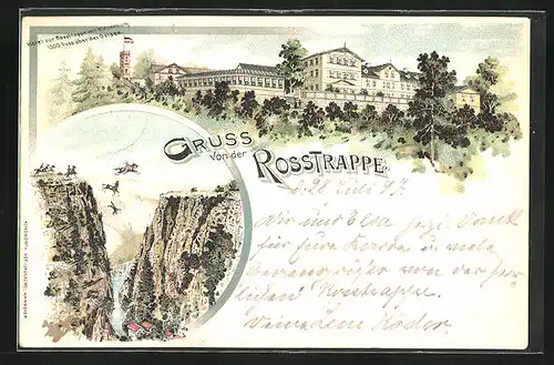 Lithographie Thale, Hotel zur Rosstrappe