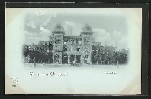 Mondschein-AK Mönchengladbach, Kaiserbad