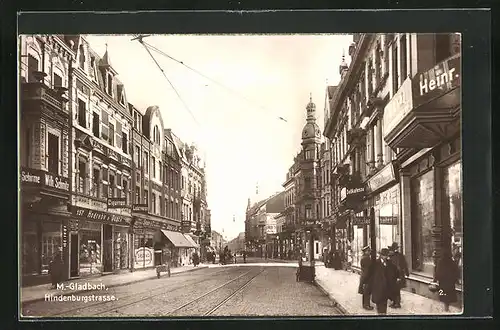 AK Mönchengladbach, Hindenburgstrasse, Geschäfte