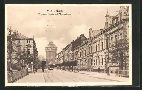 AK Mönchengladbach, Viersener Strasse mit Wasserturm