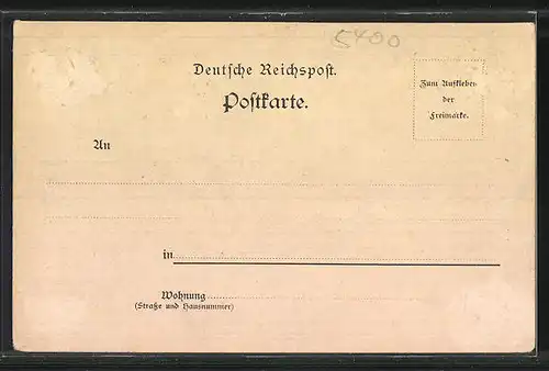 Lithographie Ehrenbreitstein, Totalansicht mit Carthaus