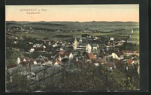 AK Gernrode a. Harz, Ansicht des Ortes