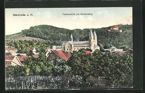 AK Gernrode a. H., Blick über den Ort mit Stubenberg