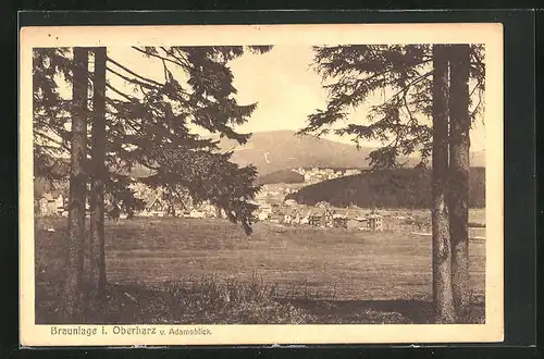 AK Braunlage i. H., Blick auf den Ort vom Adamsblick