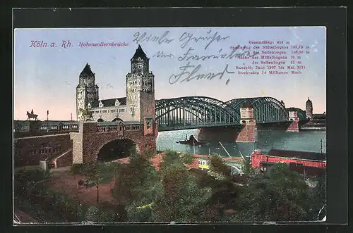 AK Köln, Hohenzollernbrücke