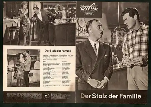 Filmprogramm PFP Nr. 69 /62, Der Stolz der Familie, Margarete Haagen, Paul Hubschmid, Regie: Günther Lüders