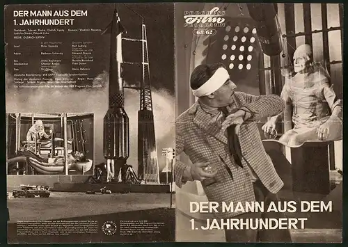 Filmprogramm PFP Nr. 68 /62, Der Mann aus dem 1. Jahrhundert, Milos Kopecky, Radovan Lukavsky, Regie: Oldrich Lipsky