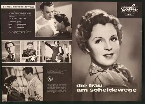 Filmprogramm PFP Nr. 24 /62, Die Frau am Scheidewege, Ewald Balser, Magda Schneider, Josef von Baky