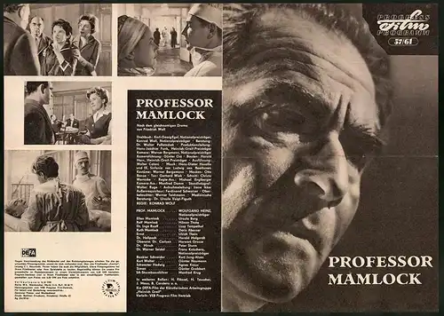 Filmprogramm PFP Nr. 57 /61, Professor Mamlock, Wolfgang Heinz, Ursula Burg, Regie: Konrad Wolf