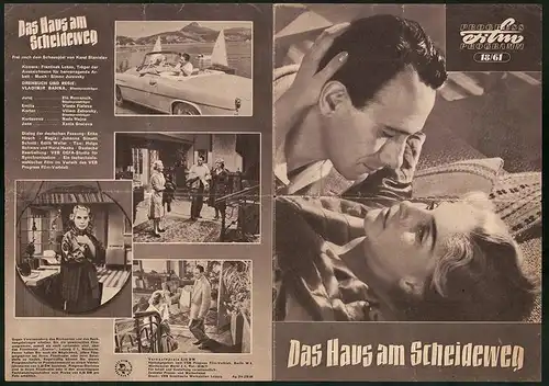 Filmprogramm PFP Nr. 18 /61, Das Haus am Scheideweg, Elo Romancik, Vlasta Fialova, Regie: Vladimir Bahna
