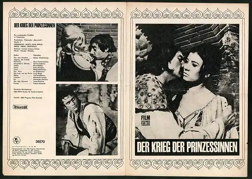 Filmprogramm Film für Sie Nr. 38 /70, Der Krieg der Prinzessinnen, S. Ciubotarasu, I.Tomoroveanu, Regie: V. Calotescu