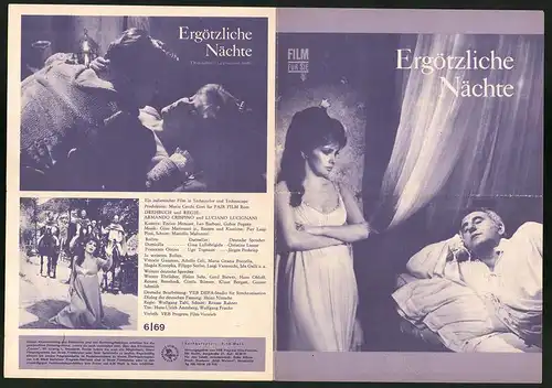 Filmprogramm Film für Sie Nr. 6 /69, Ergötzliche Nächte, Vittorio Gassman, Adolfo Celi, Regie: Armando Crispino