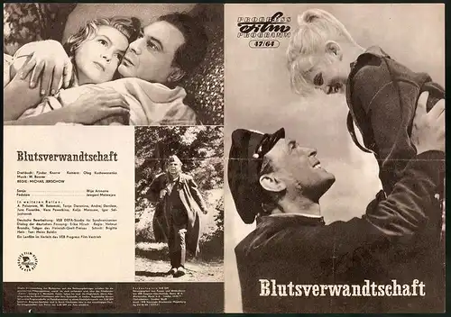 Filmprogramm PFP Nr. 47 /64, Blutsverwandschaft, Wija Artmane, Jewgeni Matwejew, Regie: Michail Jerschow
