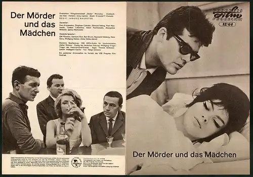 Filmprogramm PFP Nr. 12 /64, Der Mörder und das Mädchen, Ewa Krzyzewska, Zbigniew Cybulski, Regie: Janusz Nasfeter