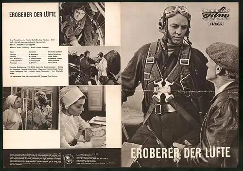 Filmprogramm PFP Nr. 119 /63, Eroberer der Lüfte, N, Rybnikow, W. Sedow, Regie: Tatjana Liossowa