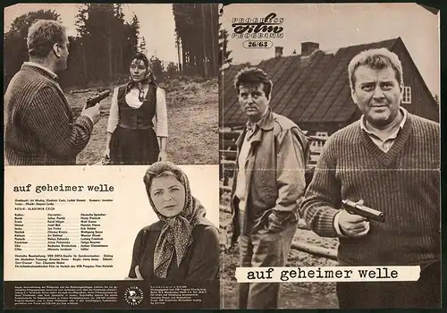 Filmprogramm PFP Nr. 26 /63, Auf geheimer Welle, Julius Pantik, Karel Höger, Regie: Vladimir Cech