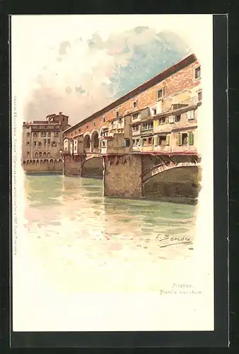 Lithographie Firenze, Ponte vecchio