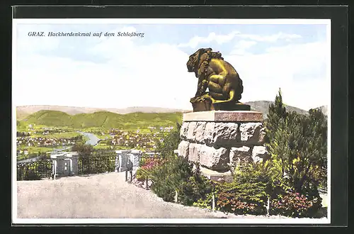 AK Graz, Hackherdenkmal auf dem Schlossberg