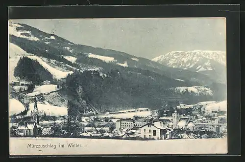 AK Mürzzuschlag, Teilansicht im Winter