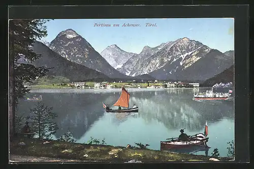 AK Pertisau, Teilansicht der Stadt am Achensee