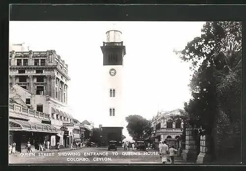 AK Colombo, Queen Street Showing Entrance to Queen`s House, Lighthouse