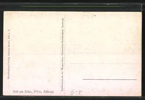 Künstler-AK Zell am Ziller /Zillertal, Teilansicht