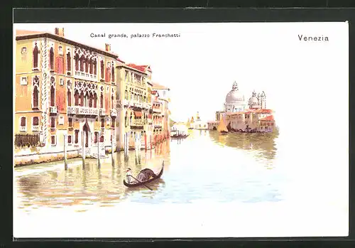 Künstler-AK Venezia, Canal grande, Palazzo Franchetti