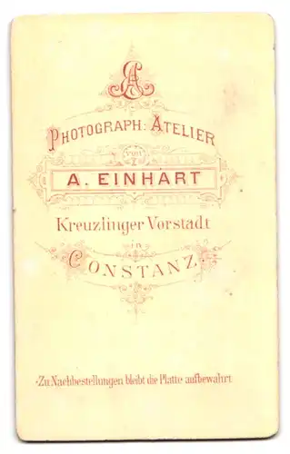 Fotografie A. Einhart, Constanz, junge Dame mit geflochtenem Haar