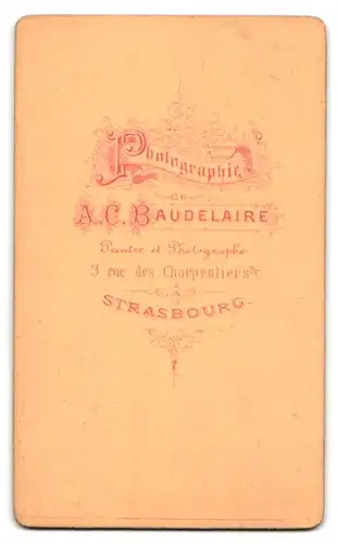 Fotografie A.C. Baudelaire, Strasbourg, 3 rue des Charpentiers, niedliche Kinder nebeneinander liegend