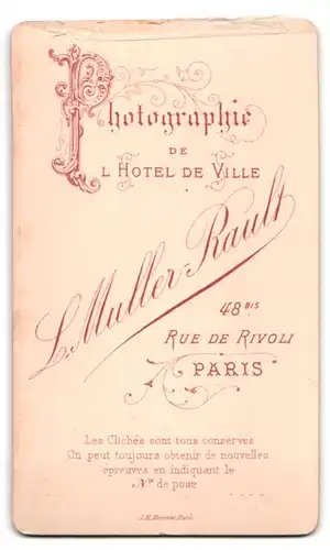 Fotografie L. Muller-Rault, Paris, 48 Rue de Rivoli, Portrait bürgerlicher Herr mit Oberlippenbart