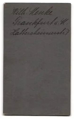 Fotografie C. Gallas, Siegen, Kampenstr. 5, Portrait Wilhelm Menke aus Frankfurt / Main