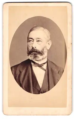 Fotografie F. Grainer, Reichenhall, Portrait älterer Herr im Anzug mit Vollbart