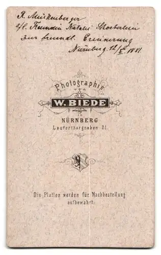 Fotografie W. Biede, Nürnberg, Lauferthorgraben 21, Junger Herr mit Kinnbart