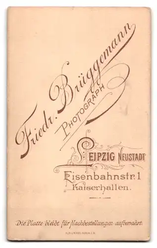 Fotografie Friedrich Brüggemann, Leipzig, Eisenbahnstrasse 1, Junger Mann in Anzug mit Fliege