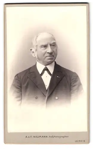 Fotografie A. & F. Naumann, Leipzig, Dorotheenstrasse 6, älterer Herr mit weissem Haar