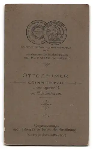 Fotografie Otto Zeumer, Crimmitschau, Jacobgasse 14, junge Dame im Sonntagskleid