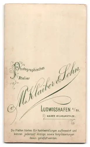 Fotografie M. Klaiber & Sohn, Ludwigshafen / Rhein, Kaiser-Wilhelmstr. 22, Portrait Dame mit Halskette & Anhänger