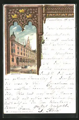 Lithographie Köln, Gebäude der Reichsbank