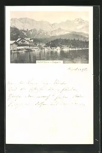 AK Eibsee, Gasthof Eibsee mit Zugspitze