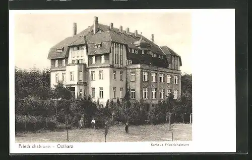 AK Friedrichsbrunn /Ostharz, Kurhaus Friedrichsbrunn, Erholungsheim der Deutschnationalen Krankenkasse Hamburg