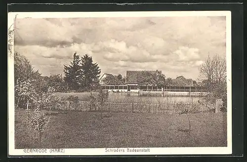 AK Gernrode /Harz, Schraders Badeanstalt