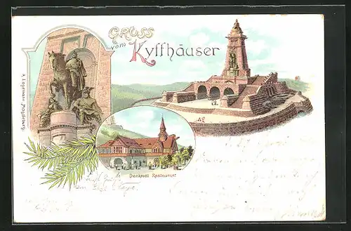 Lithographie Kyffhäuser, Denkmal-Restaurant