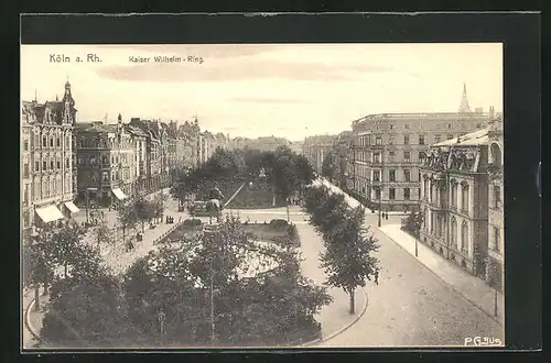 AK Köln-Neustadt, Kaiser Wilhelm-Ring mit Geschäft und Denkmal