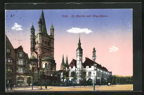 AK Köln, St. Martin mit Stapelhaus