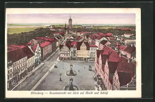 AK Wittenberg, Gesamtansicht mit Blick auf Markt und Schloss